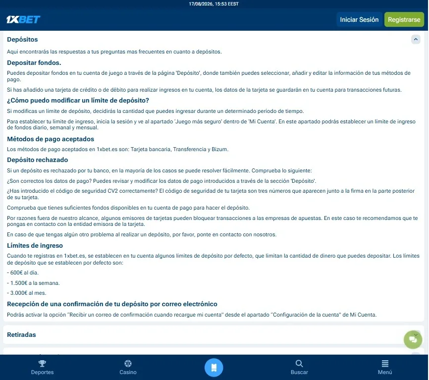 Deposita y retira fondos en 1xBet fácilmente